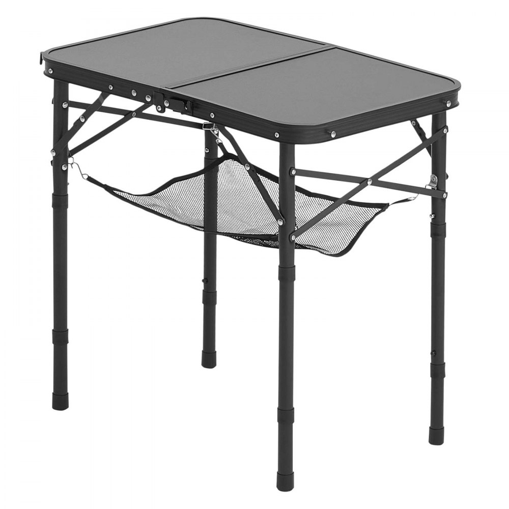 VEVOR Opvouwbare tafel Buffettafel Draagbare Multifunctionele tafel 60 x 40 cm, In hoogte verstelbare tafel (voor 2-4 personen) met draaggreep, Tuintafel Campingtafel voor Feesten Picknicks Camping Barbecues, Zwart