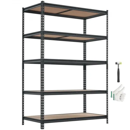 VEVOR zwaar uitgevoerde opbergkast 1228x619x1813mm, draagvermogen 1360,8kg, stalen frame en 5 verstelbare planken, modulaire opbergkast te gebruiken als werkbank, flexibele metalen opbergkast voor kelder, garage of werkplaats