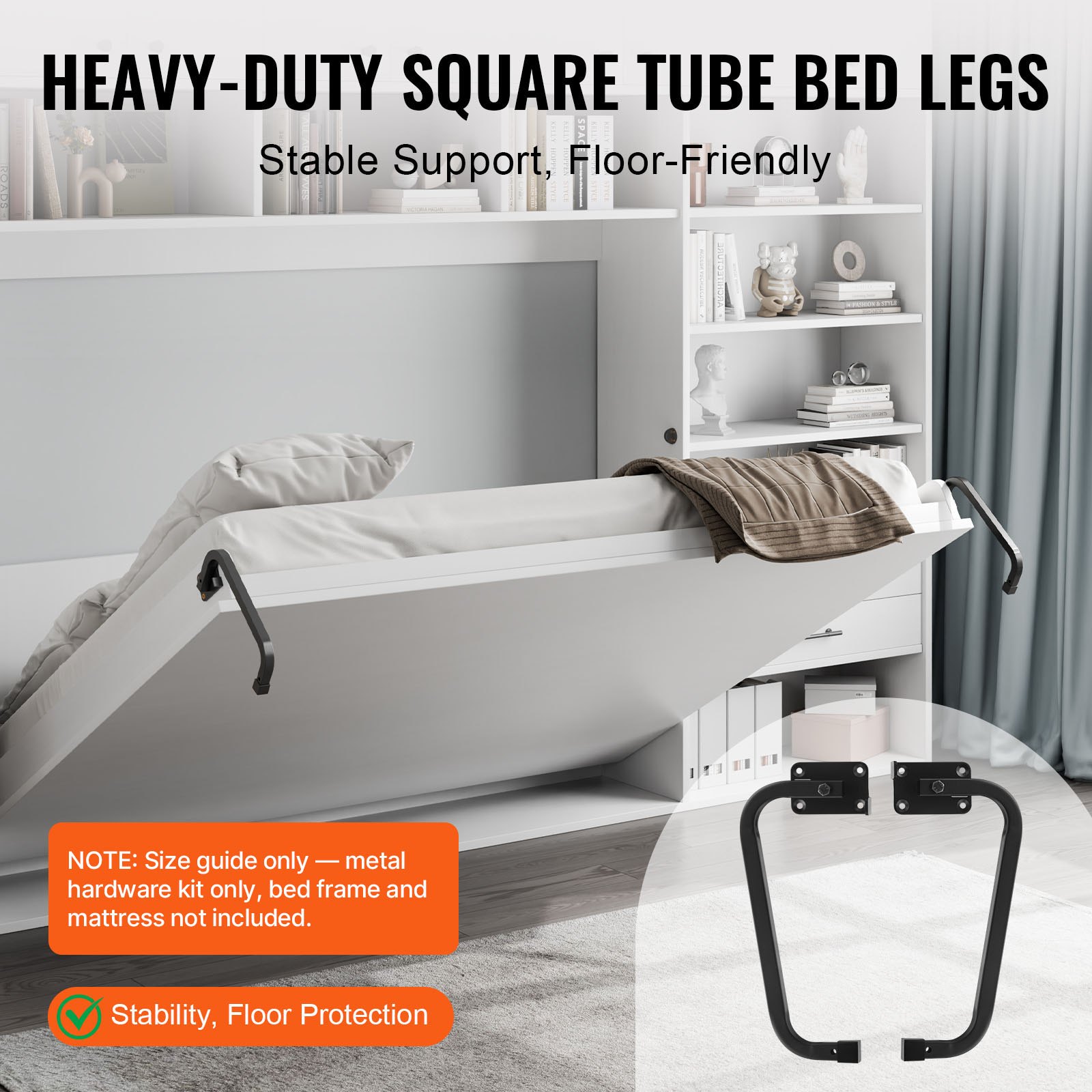 VEVOR Murphy Bed Springs Mechanisme 1135 x 2215 x 1170 mm, Murphy Bed Kit, DIY Kit Mechanische Hardware voor Wandbedden, Pneumatische Hendel Zware Bedondersteuning, Opvouwbare Kast Wandbed