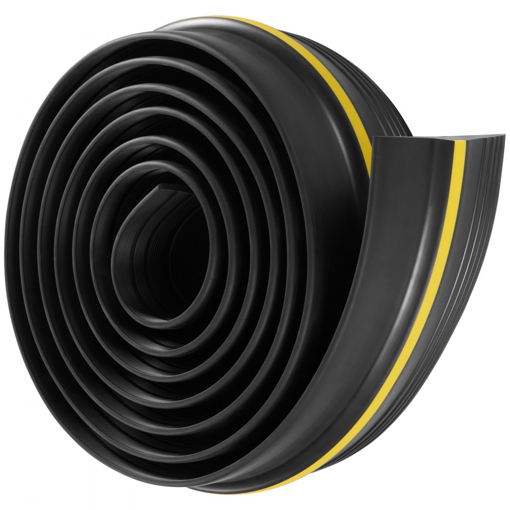 VEVOR Garage Door Threshold Seal Strip, 10 FT Universal Garage Door Floor Seal Strip with Adhesive, Garage Door Bottom Weatherproof Strip, Upgraded Thick PVC DIY Weather Stripping Replacement, Black