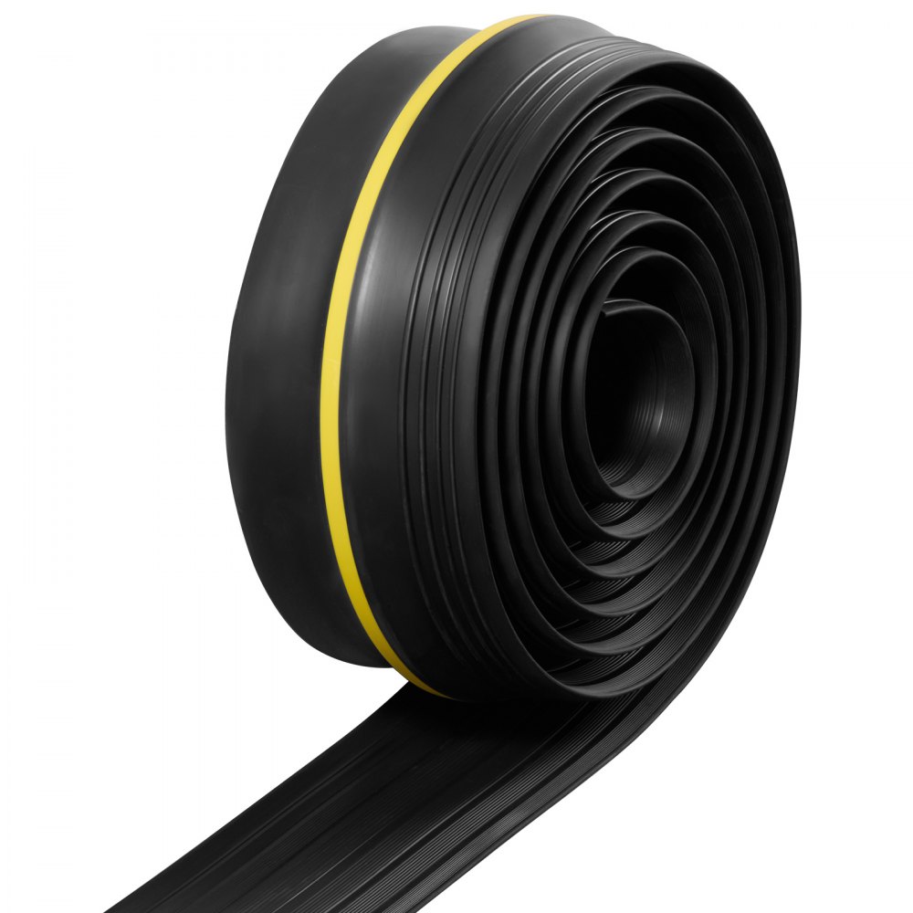 VEVOR Garage Door Threshold Seal Strip, 10 FT Universal Garage Door Floor Seal Strip with Adhesive, Garage Door Bottom Weatherproof Strip, Upgraded Thick PVC DIY Weather Stripping Replacement, Black