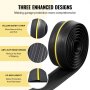 VEVOR Garage Door Threshold Seal Strip, 10 FT Universal Garage Door Floor Seal Strip with Adhesive, Garage Door Bottom Weatherproof Strip, Upgraded Thick PVC DIY Weather Stripping Replacement, Black