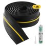 VEVOR Garage Door Threshold Seal Strip, 12 FT Universal Garage Door Floor Seal Strip with Adhesive, Garage Door Bottom Weatherproof Strip, Upgraded Thick PVC DIY Weather Stripping Replacement, Black