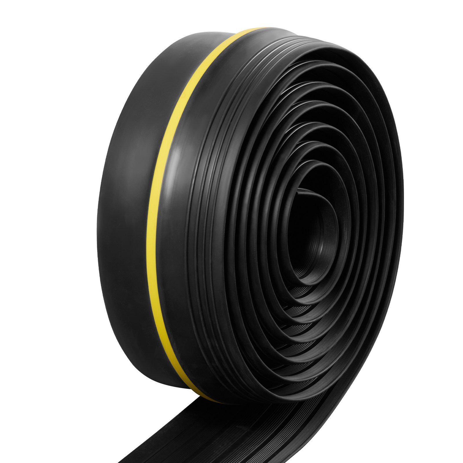 VEVOR Garage Door Threshold Seal Strip, 12 FT Universal Garage Door Floor Seal Strip with Adhesive, Garage Door Bottom Weatherproof Strip, Upgraded Thick PVC DIY Weather Stripping Replacement, Black