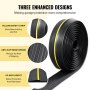 VEVOR Garage Door Threshold Seal Strip, 20 FT Universal Garage Door Floor Seal Strip with Adhesive, Garage Door Bottom Weatherproof Strip, Upgraded Thick PVC DIY Weather Stripping Replacement, Black