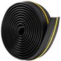 VEVOR Garage Door Threshold Seal Strip, 20 FT Universal Garage Door Floor Seal Strip with Adhesive, Garage Door Bottom Weatherproof Strip, Upgraded Thick PVC DIY Weather Stripping Replacement, Black