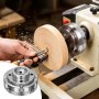VEVOR 4-inch houtdraaispantang, 4-klauw centreerspantang met 1-inch x 8 TPI schroefdraad en adapter, vernikkeld oppervlak, klembekken van hoogwaardig staal, spreiden en klemmen voor houtbewerking