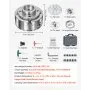 VEVOR 4-inch draaibankspantang (4 klauwen) met 1-inch x 8TPI schroefdraad en adapter, 5-delige spantangset (rond/plat/getrapt/pen), vernikkelde afwerking, inclusief draagtas voor houtdraaibanken.