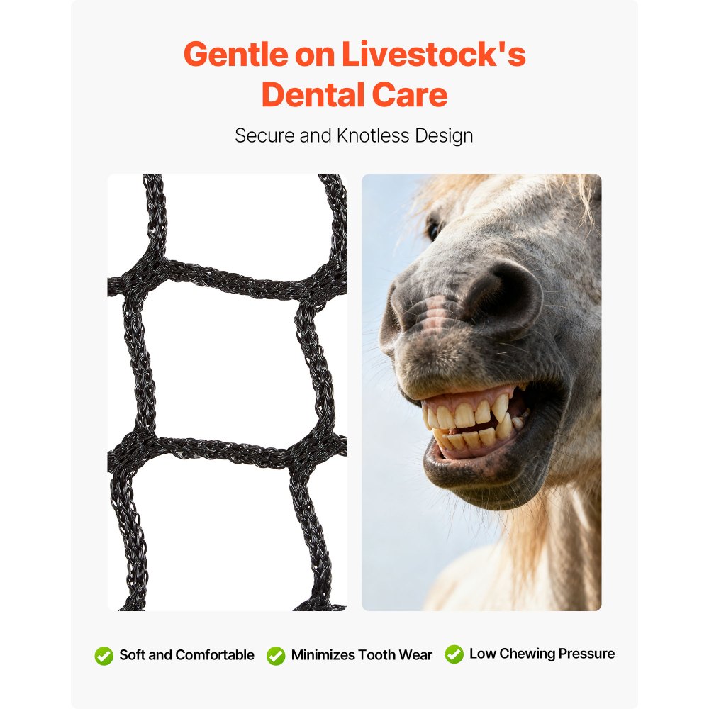 VEVOR Rond hooinet voor balen, 1,8 x 1,8 x 1,8 m, maaswijdte 42 x 42 mm, PE-materiaal, knooploos ontwerp, met kabelbinders, naaldhouder, reparatiekoord en opbergtas, voerbesparend net voor paarden