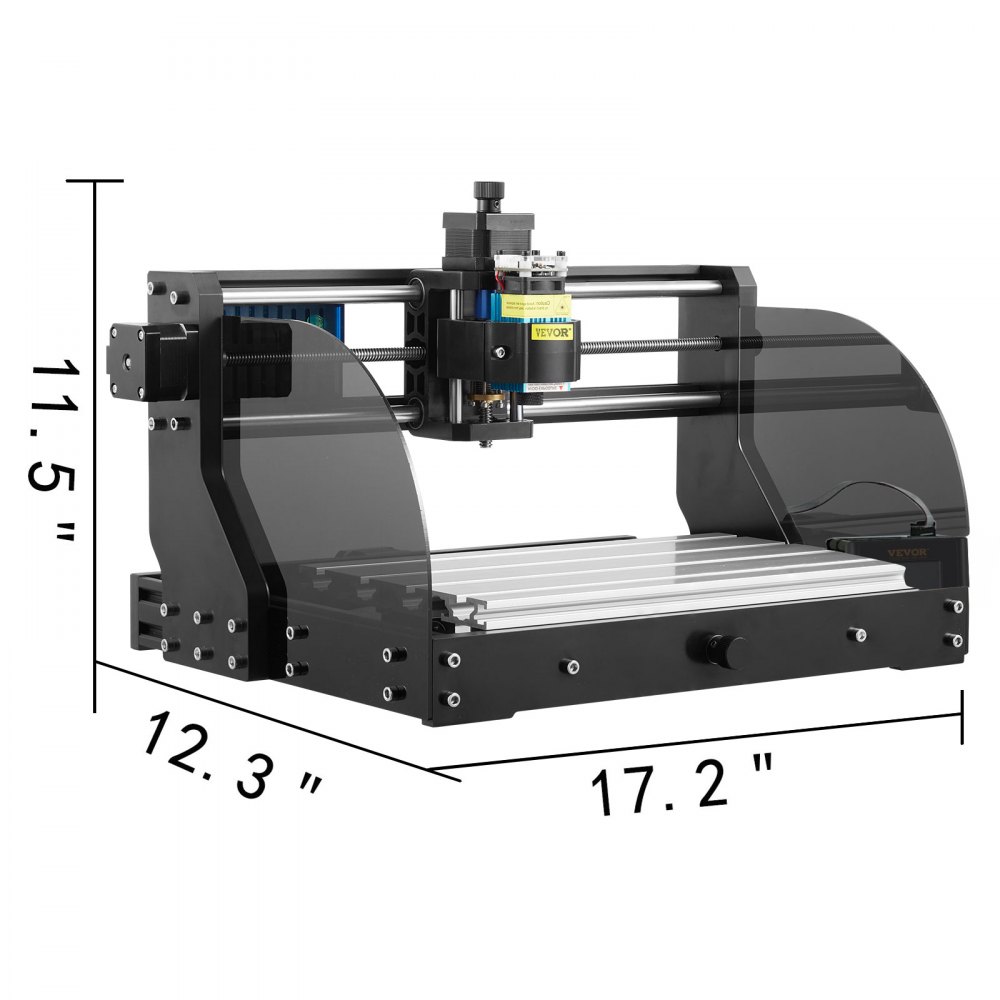 VEVOR Graveermachine, Draaibank 3018 Pro MAX 10000RPM 3-assige GRBL-besturing, DC 24V 5A Houtdraaibank van aluminiumprofiel en bakeliet, CNC Graveermachine Lasergraveerder 300 x 180 x 45 mm