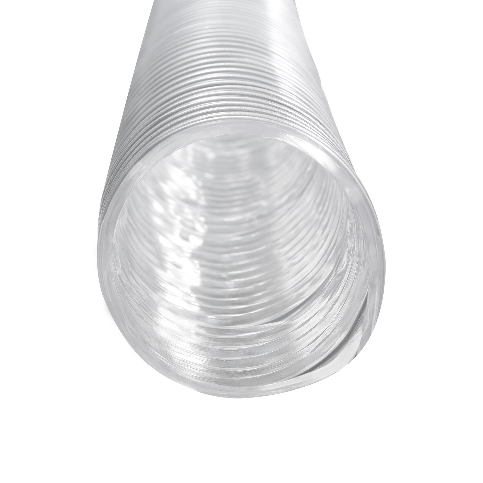 VEVOR Dust Collection Hose, 2.5'' x 10', Thickened PVC Material Puncture-Resistant Flexible Clear Hose with Carbon Steel Wire Coil 4 x 304 Stainless Clamps, for Table Saw, Band Saw, Planer, Jointer