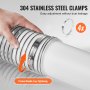 VEVOR Dust Collection Hose, 4'' x 20', Thickened PVC Material Puncture-Resistant Flexible Clear Hose with Carbon Steel Wire Coil 4 x 304 Stainless Clamps, for Table Saw, Band Saw, Planer, Jointer