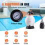 VEVOR Sand Filter Pump for Above Ground Pools, 400 mm, 18,000 L/H, 850W Swimming Pool Pumps System & Filters Combo Set with 6-Way Multi-Port Valve and Strainer Basket, for Domestic and Commercial Pools