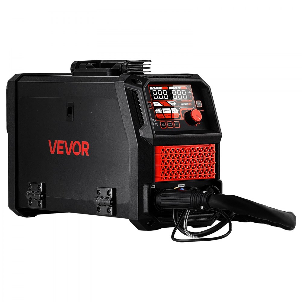 VEVOR 145A MIG-lasapparaat 4-in-1 MIG/gevuld draad/lift-TIG/MMA-lassen, draagbaar 220V-lasapparaat voor werkplaats, garage en doe-het-zelf, IGBT-inverter, Synergy Control, 2T/4T-modi, digitaal display
