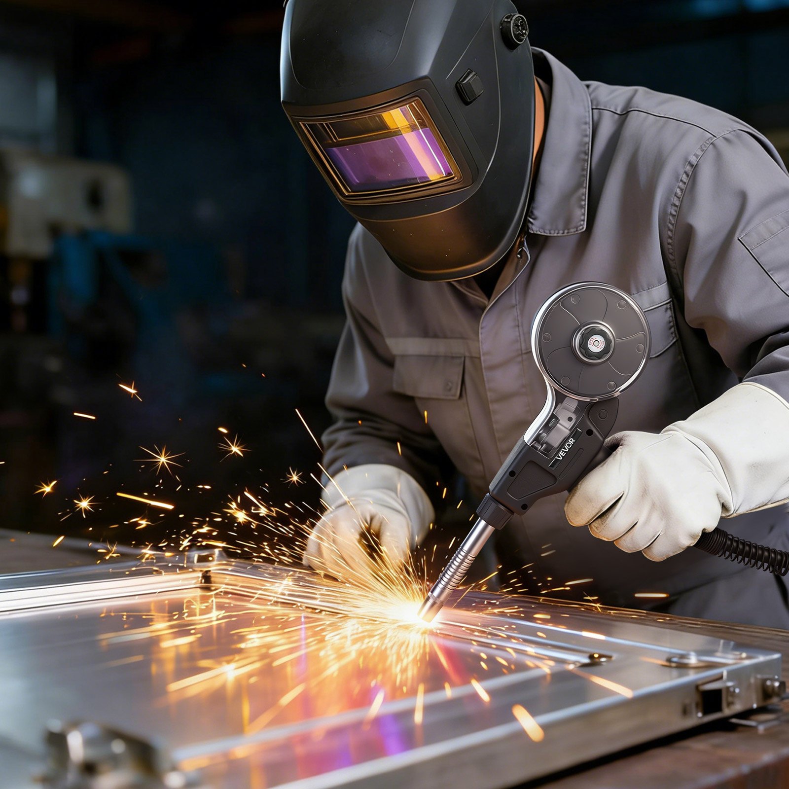 VEVOR 135A MIG-lasbrander met 3 m slang, MIG-laspistool met 11 reservemondstukken en dubbele V-groef, professionele lasaccessoires compatibel met Miller Spoolmate 100, gasmetaalbooglasmachine voor werkplaats