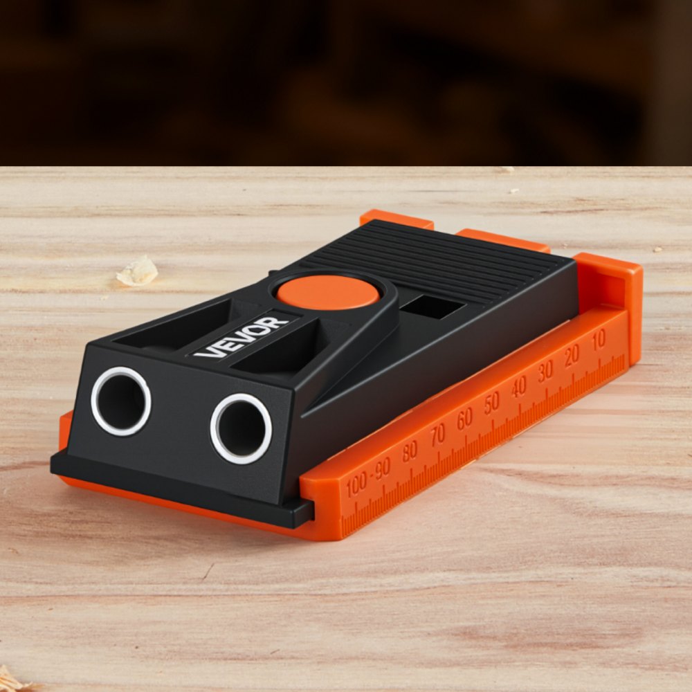 VEVOR Pocket Hole Jig Kit, Pocket Hole Jig Set 12,7-38,1 mm Verstelbaar, Jig Pocket Hole Systeem met Trapboor, Inbussleutel, Boorstopring, Vierkante Aandrijfbit en Schroeven