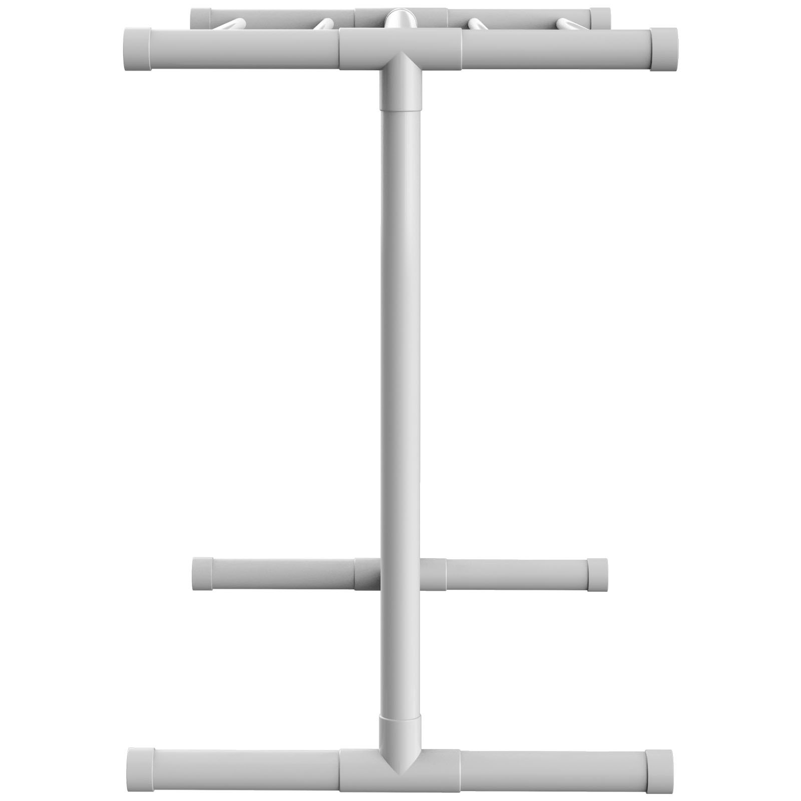 VEVOR Towel Rack, 5 Bars Outdoor PVC Towel Holder, Floor Standing Pool Towel Hanger Stand with Clips, Bag & Hook, Outdoor Indoor Quilt Drying Rack Organizer, Ideal for Poolside, Bathroom, Spa, White