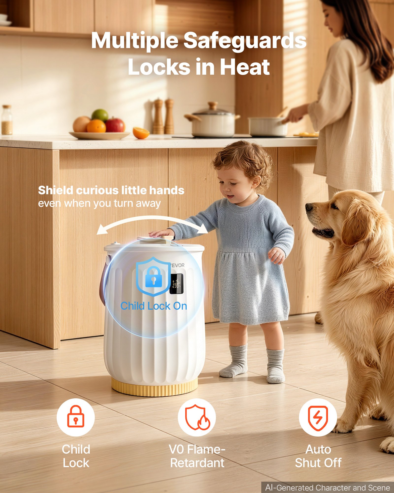 VEVOR Handdoekverwarmer 20L, stoomverwarmer voor handdoeken, dekens en badjassen, 4-traps instelbare timer, houten handvat, automatische uitschakeling, ingebouwde aromabox, wit