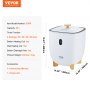 VEVOR Handdoekwarmer 25L Emmer LED Scherm Onder Timer Handdoekmand Wit