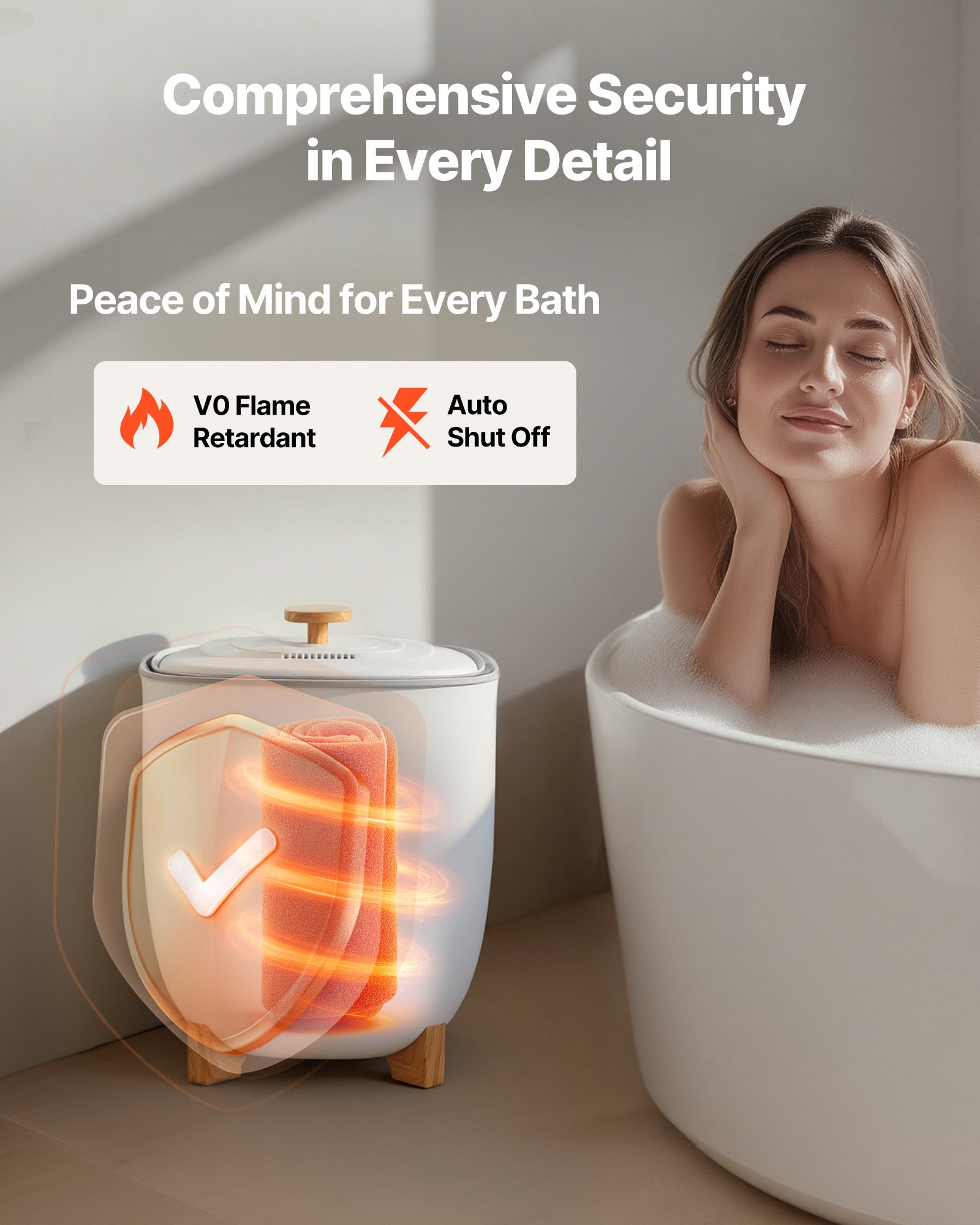 VEVOR 25L Grote handdoekverwarmer, handdoekverwarmer met LED-scherm en verwarmingskolommen aan de onderkant, slimme handdoekverwarmer met instelbare timer voor de badkamer, badjas, deken en pyjama, automatische uitschakeling, wit