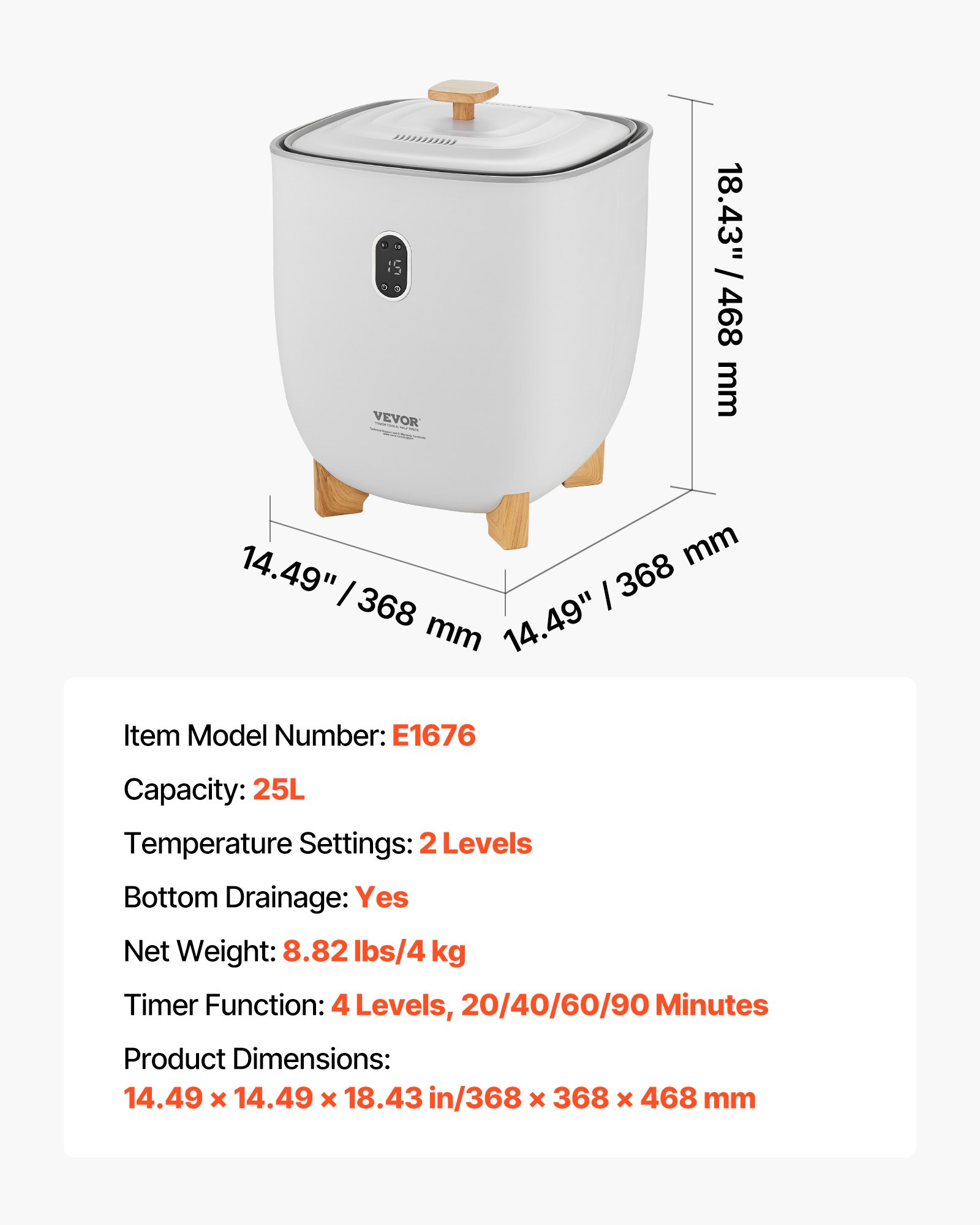 VEVOR 25L Grote handdoekverwarmer, handdoekverwarmer met LED-scherm en verwarmingskolommen aan de onderkant, slimme handdoekverwarmer met instelbare timer voor de badkamer, badjas, deken en pyjama, automatische uitschakeling, wit