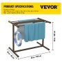 VEVOR Towel Stand Towel Holder with 5 Towel Rails Freestanding, Spa Swimming Pools Towel Holder 102 x 46 x 102 cm Brown Load Capacity 25 kg, PVC Towel Stand with 8 Towel Clips & 1 Hook