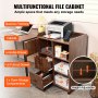 VEVOR rolcontainer archiefkast verrijdbaar 600 x 400 x 813 mm kantoorkast 2 lades & 3 open vakken & 1 kast industrieel ontwerp voor documenten