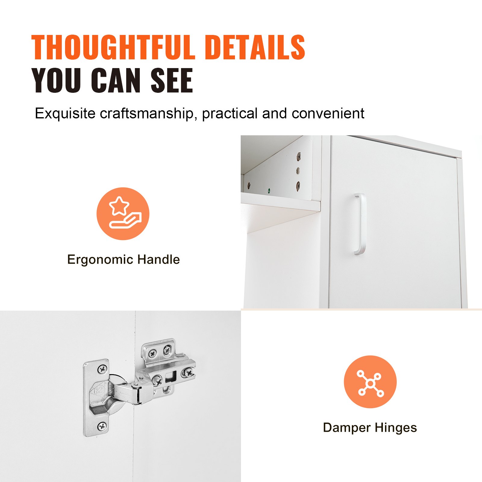 VEVOR Manicure Table, Glass Top Nail Desk, Makeup Dressing Nail Station with Storage Cabinets, Acetone-Resistant Nail Tech Table for Spa Beauty Salon Workstation with Wrist Rest, 8 Metal Legs, White