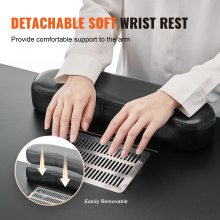 VEVOR manicuretafel nageltafelstation met elektrische stofafscheider, beweegbaar nageltechnisch bureau met 8 wielen (4 afsluitbaar) 3 stofzakken en polssteun, MDF nagelkunstwerkstation