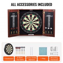 VEVOR dartkastenset officieel dartbord MDF darts 45x3,8cm 6 darts