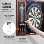 VEVOR dartkastenset officieel formaat dartbord MDF darts 45x3,8cm LED