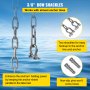 VEVOR Boat Anchor Chain, 5/16" x 20', 2373 lbs. WLL/7120 lbs. BS, 316 Stainless Steel Marine Grade Anchor Lead Chain with Dual Lock Ring Shackles for Boats, Deck, Fishing, Works with Different Anchors