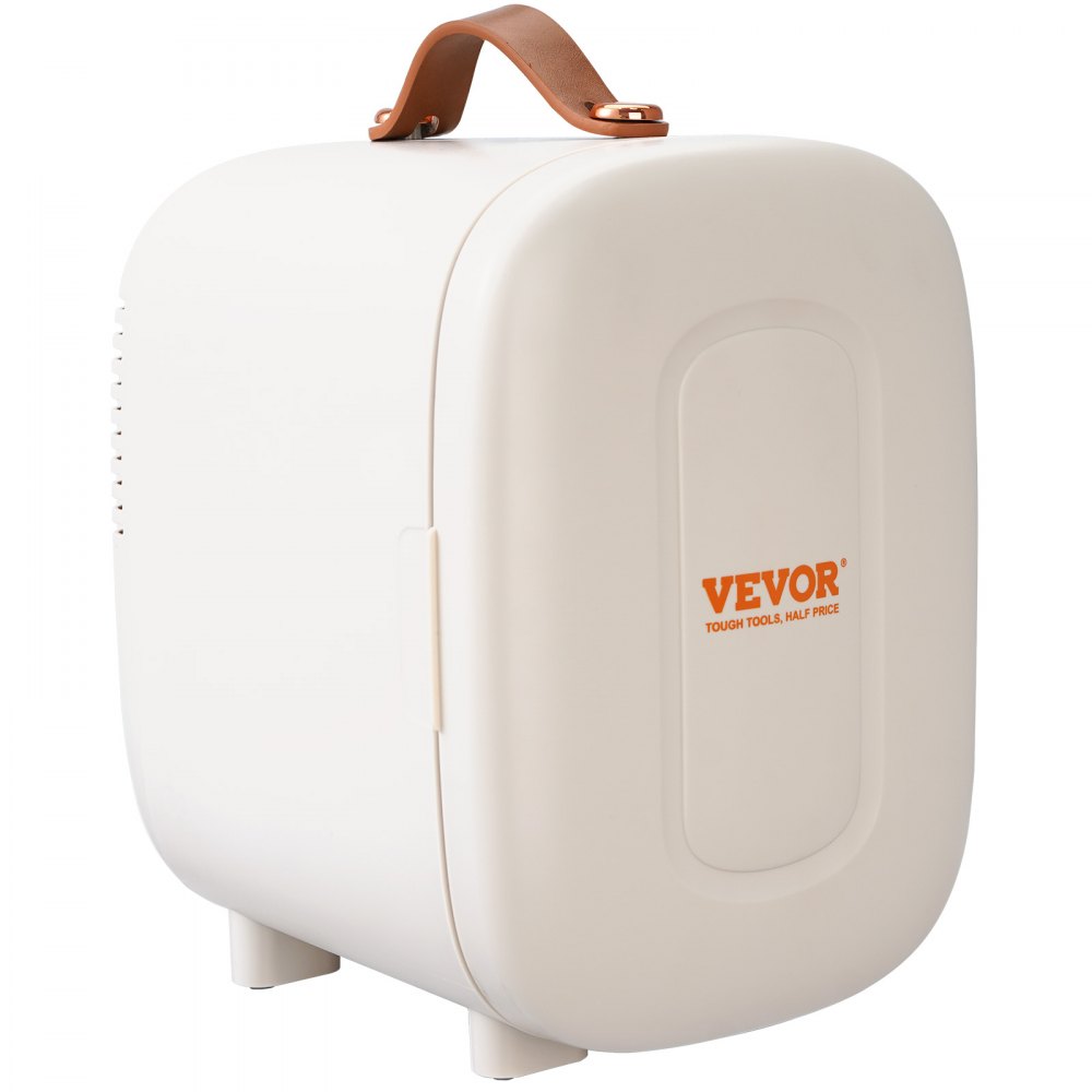VEVOR Mini Fridge, 4L/6 Cans Compact Personal Fridge, AC/DC Portable Thermoelectric Cooler and Warmer Refrigerators, Skincare Fridge for Beverage, Snacks, Home, Office and Car, CE Listed (White)
