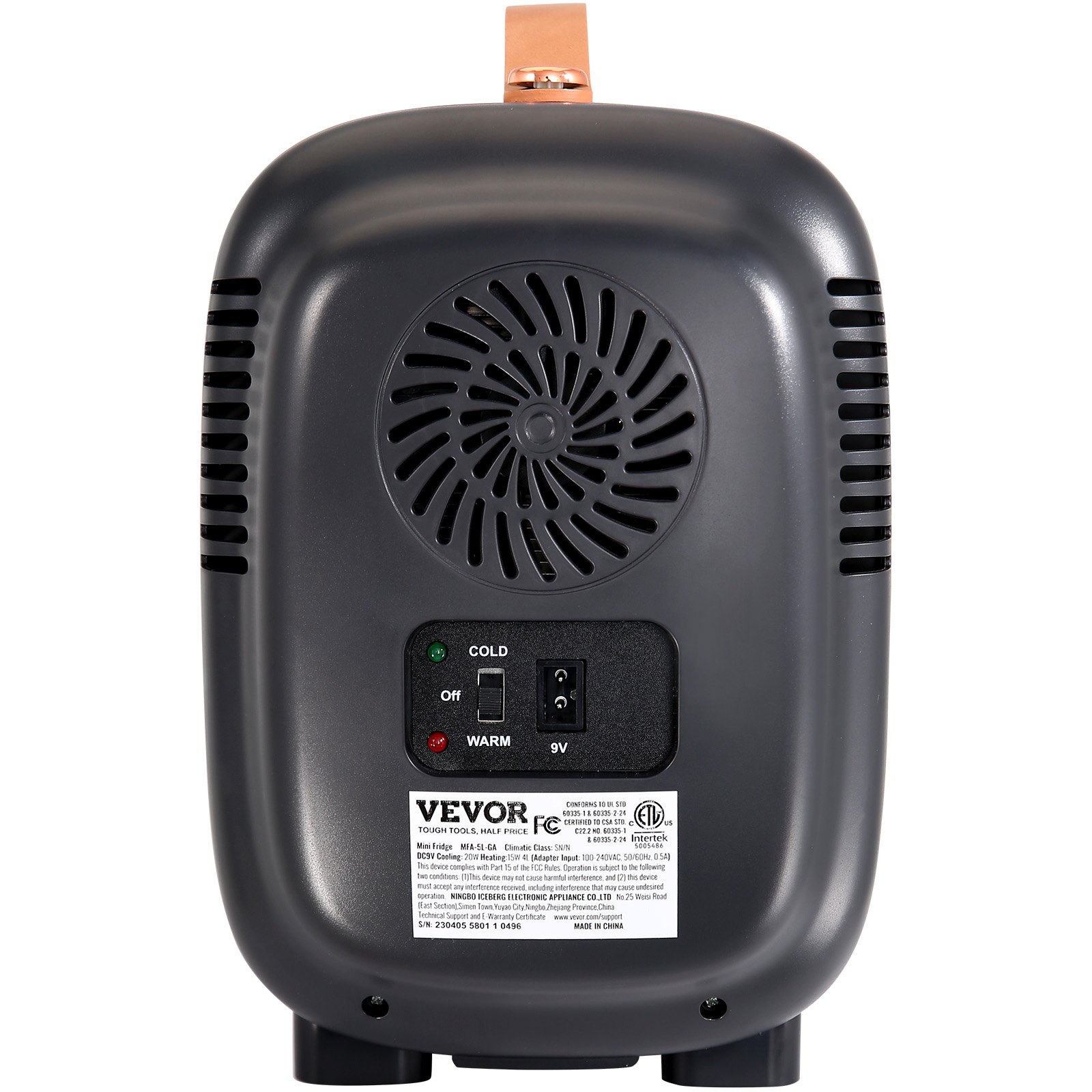 VEVOR 4 L / 6 blikken minikoelkast, 2 in 1 kleine koelkast Koel- en verwarmingsfunctie, slot Compacte drankkoelkast 9 V DC / 220 V AC voor kantoren en slaapzalen, drank, cosmetica, zwart