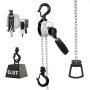VEVOR Manual Lever Chain Hoist, 1/2T 500KG Capacity Heavy Duty Come Along, 3M Lift G80 Alloy Steel Chain With Dual Pawl Mechanical Brake, 360° Rotating Hooks, for Warehouse Construction Garage