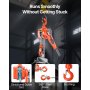 VEVOR Hefboomtakel, capaciteit 3/4 T, handkettingtakel, hefvermogen 3 m, G80 stalen legeringketting met mechanische dubbele palrem, rateltakel met 360° draaibare haken, voor magazijn, bouw en garage