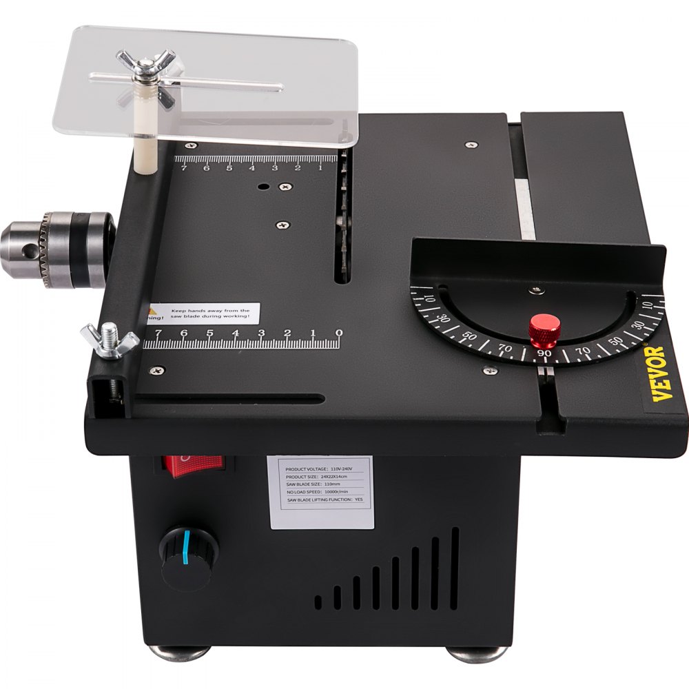 VEVOR Mini Tafelzaag 240 x 220 x 140 mm Kleine Tafelzaag 150W Mini Precisie Tafelzaag Gemaakt van Metaal en Elektronische Componenten met Traploze Snelheid Geschikt voor Snijden Slijpen Polijsten enz