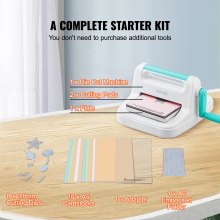 VEVOR Manual Die Cutting & Embossing Machine, Portable Cut Machines, 6 inch Opening Scrapbooking Machine Full Kit Included, For Arts & Crafts, Scrapbooking, Card Making and Crafting, White