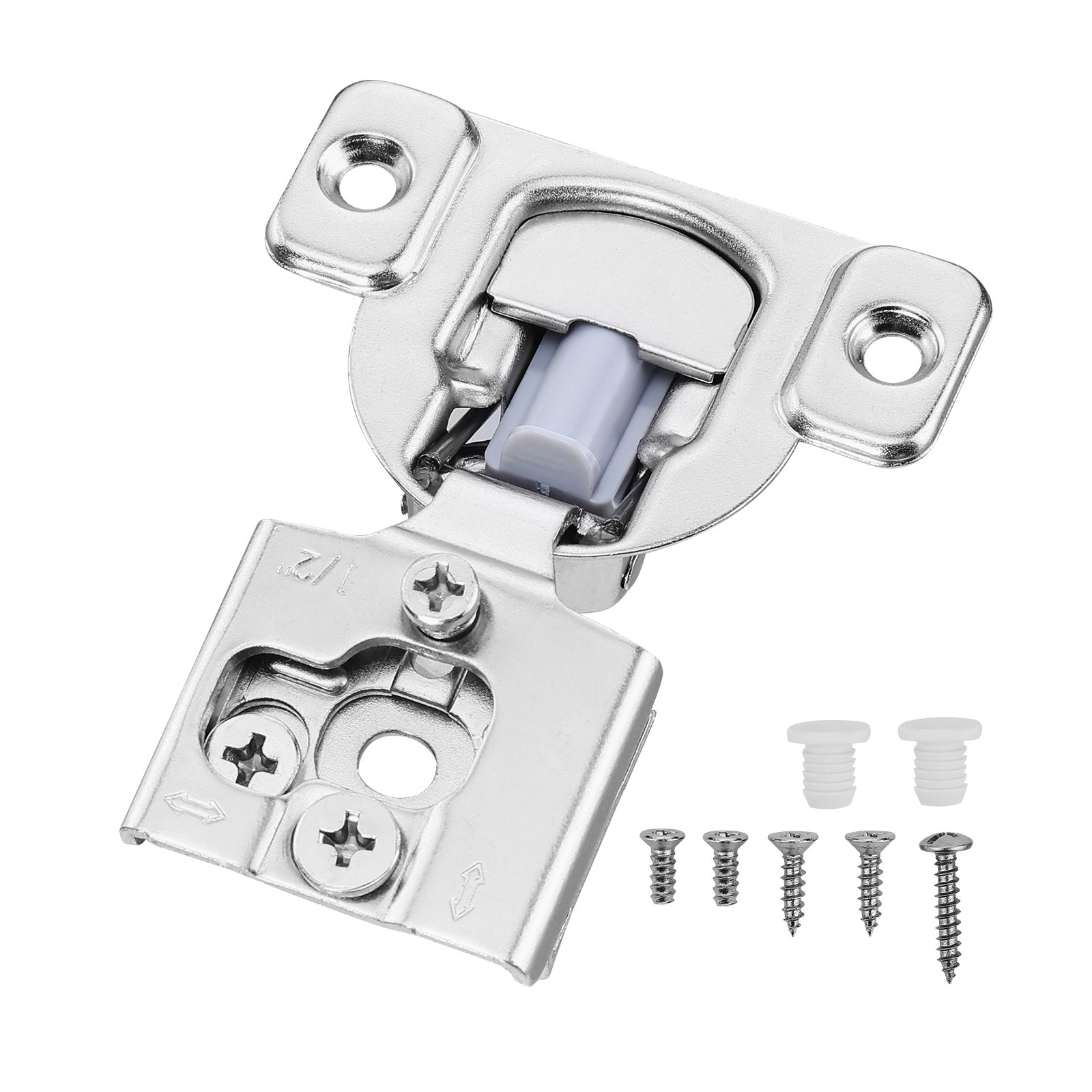 VEVOR Cabinet Hinges, 50 Packs Partial Overlay Kitchen Cabinet Door Hinges, 105 Degree Opening Angel Soft Close Concealed Cupboard Hinges for Framed Cabinet Type, with Mounting Screws