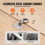 VEVOR Cabinet Hinges, 60 Packs Partial Overlay Kitchen Cabinet Door Hinges, 105 Degree Opening Angel Soft Close Concealed Cupboard Hinges for Framed Cabinet Type, with Mounting Screws
