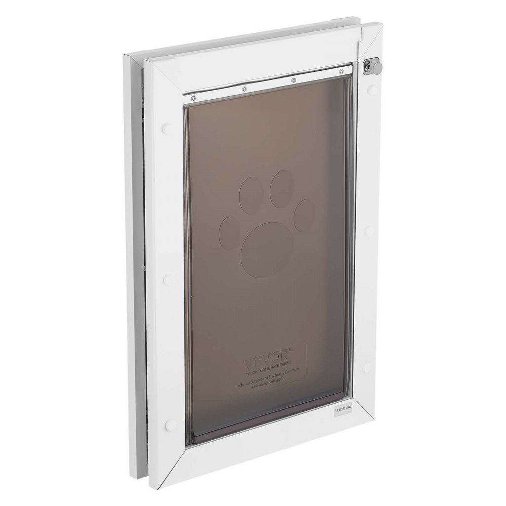 VEVOR Pet Door, Large, with Double Magnetic Flaps and Metal Frame, Strong and Weatherproof Dog Door for Interior and Exterior Doors, Easy to Install, Easy In-and-Out Access for Doggies, White