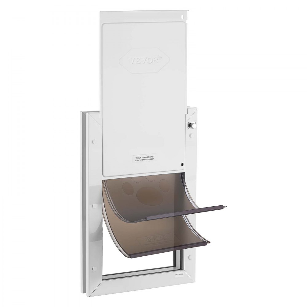 VEVOR Pet Door, Large, with Double Magnetic Flaps and Metal Frame, Strong and Weatherproof Dog Door for Interior and Exterior Doors, Easy to Install, Easy In-and-Out Access for Doggies, White