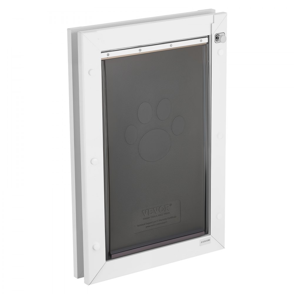 VEVOR Hondenluik (Groot) met 3 magnetische kleppen en metalen frame, weerbestendig kattenluik voor binnen- en buitendeuren, kattenluik, hondenluik, huisdierluik, wit, 26,04 x 41,28 cm (breedte x hoogte) Huisdierluik