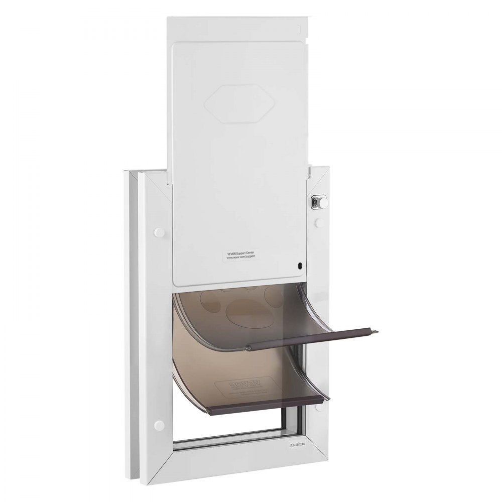 VEVOR Hondenluik (Medium) met dubbele magnetische kleppen en metalen frame, weerbestendig kattenluik voor binnen- en buitendeuren, kattenluik, hondenluik, huisdierluik, wit, 20,96 x 31,12 cm (breedte x hoogte)