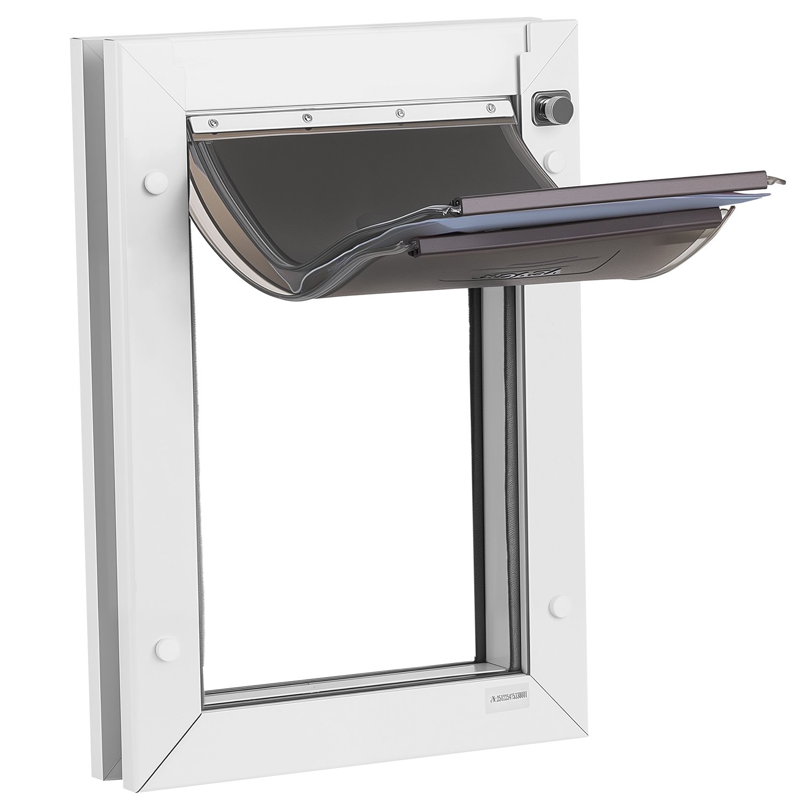 VEVOR Hondenluik (Medium) met 3 magnetische kleppen en metalen frame, weerbestendig kattenluik voor binnen- en buitendeuren, kattenluik, hondenluik, huisdierluik, wit, 20,96 x 31,12 cm (breedte x hoogte)