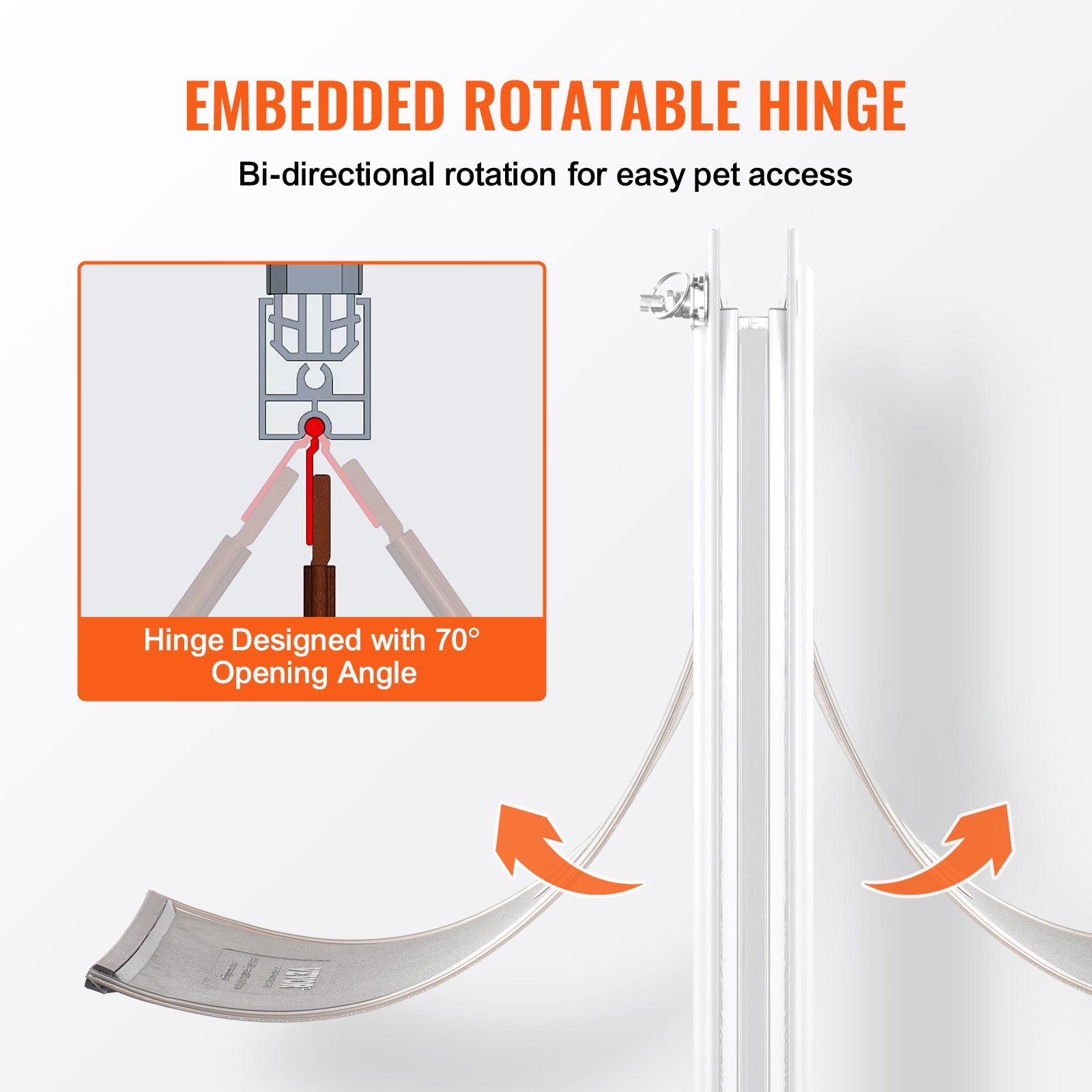 VEVOR Pet Flap Hondenluik Gemaakt van Aluminium Frame met Lock & Flap Systeem 337 x 509 mm, Weerbestendig Hondenluik Huisdierdeur Geschikt voor Katten Honden Kittens (Wit-L) Eenvoudige Installatie