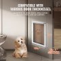 VEVOR Pet Door, 11.3" x 16.02" Aluminum Frame with Lock and Flap System, Weatherproof Doggy Door, Easy to Install in Interior or Exterior Doors, Pet Door Suitable for Cat Doggie Kitties (White-M)