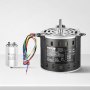 VEVOR 1/2 HP ventilatormotor, 220 V, 2,6 Ampère, 1300 tpm, 3 snelheden (1300/1100/800 tpm), asdiameter 10 mm, aslengte 20 mm, rood. Linksom draaiend vanaf het uiteinde van de as, incl. CBB60 15 μF/450 V condensator