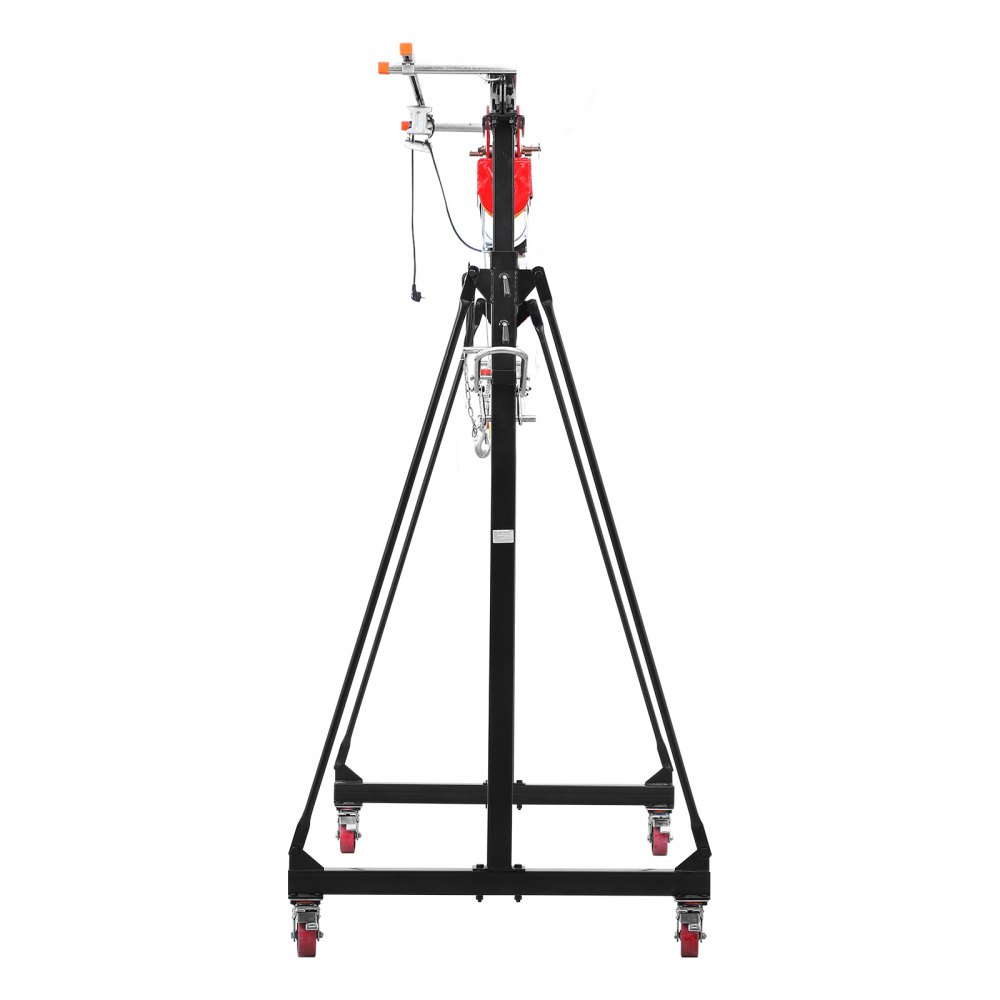VEVOR mobiele portaalkraan met een hefvermogen van 997,9 kg, in hoogte verstelbare stalen laadkraan van 243-363 cm, werkplaatskraan met handtrolley, elektrische kettingtakel en 360° vergrendelbare zwenkwielen, lastkraan voor hijswerkzaamheden