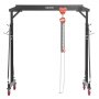 VEVOR mobiele portaalkraan met een hefvermogen van 1995,81 kg, in hoogte verstelbare stalen laadkraan van 253-373 cm, werkplaatskraan met handmatige trolley en 360° vergrendelbare zwenkwielen, laadkraan voor magazijn en werkplaats